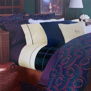 Lauren Ralph Lauren Twin Flat Sheet Millbrook Foulard New In Package